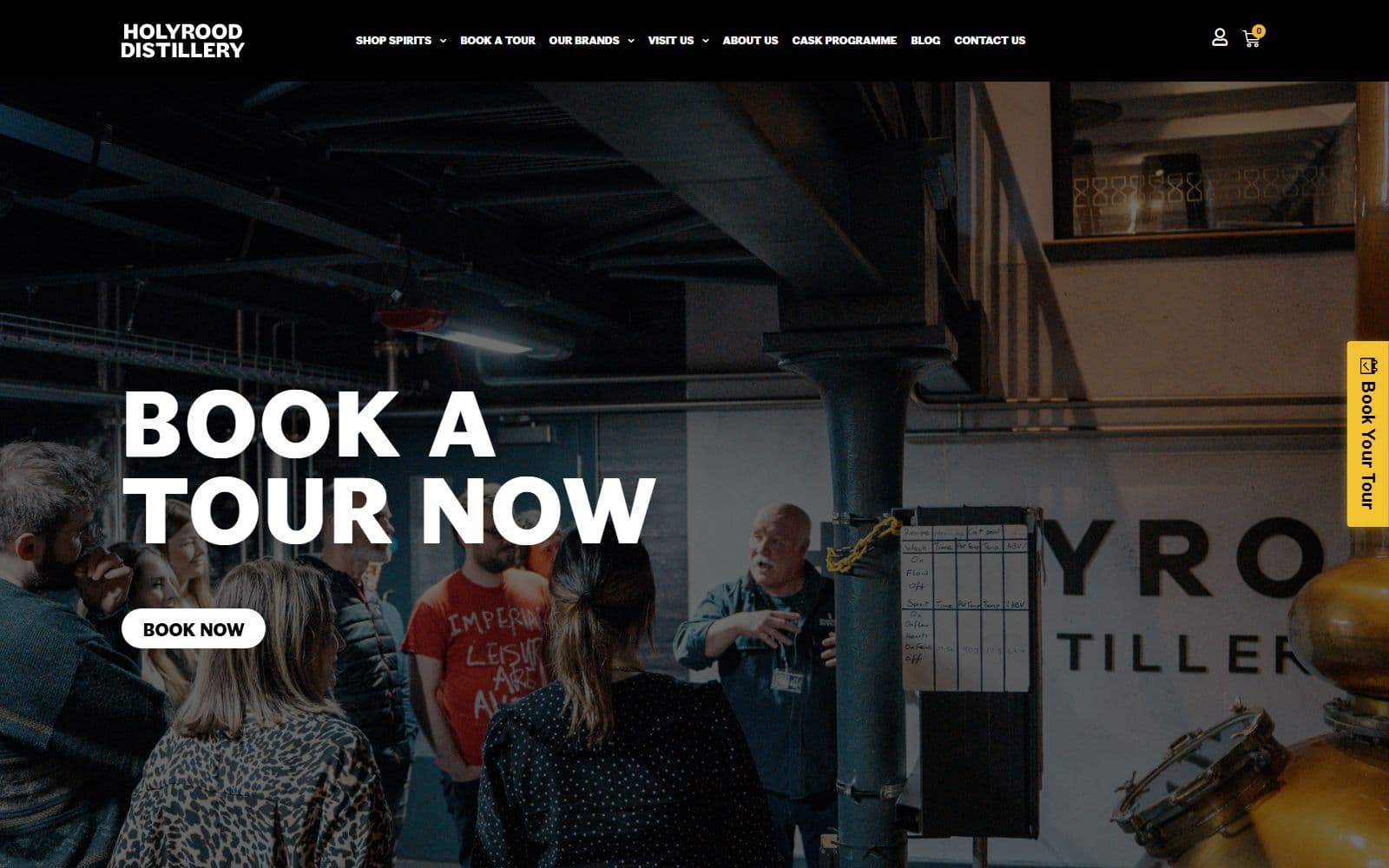 Holyrood Distillery: screenshot of the live site