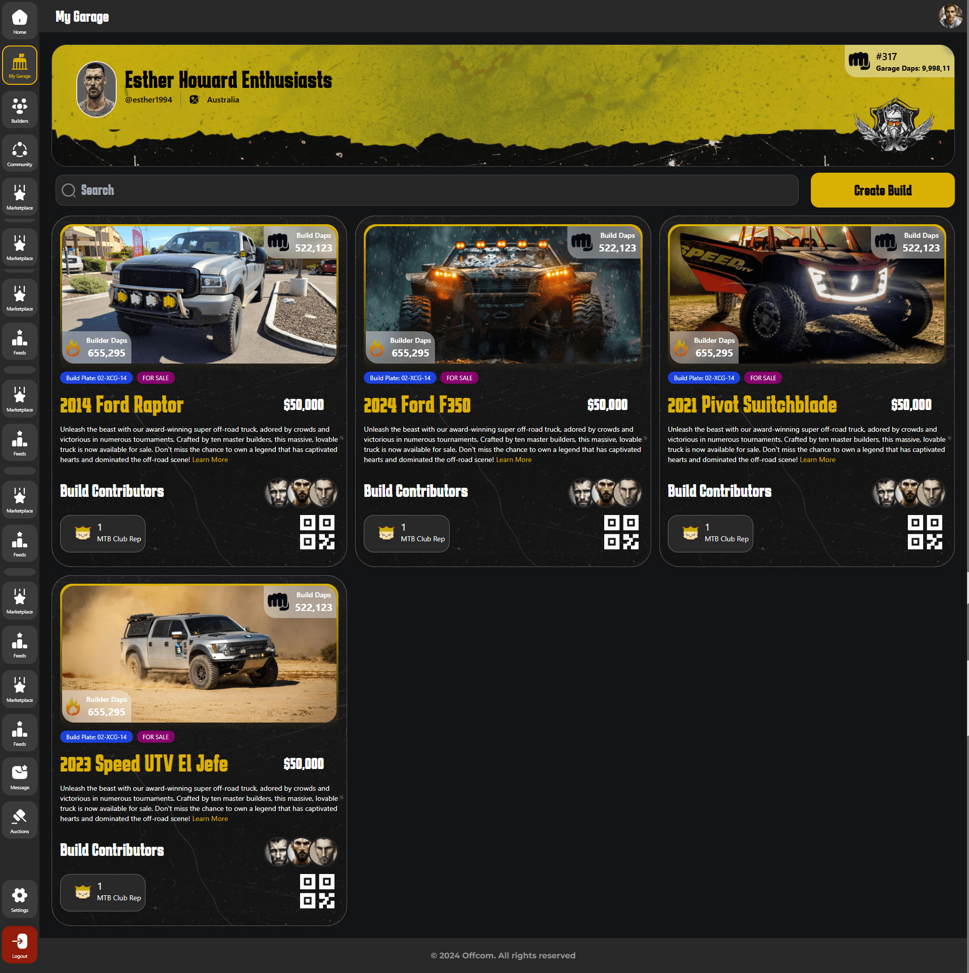 Car Marketplace: screenshot of the live site