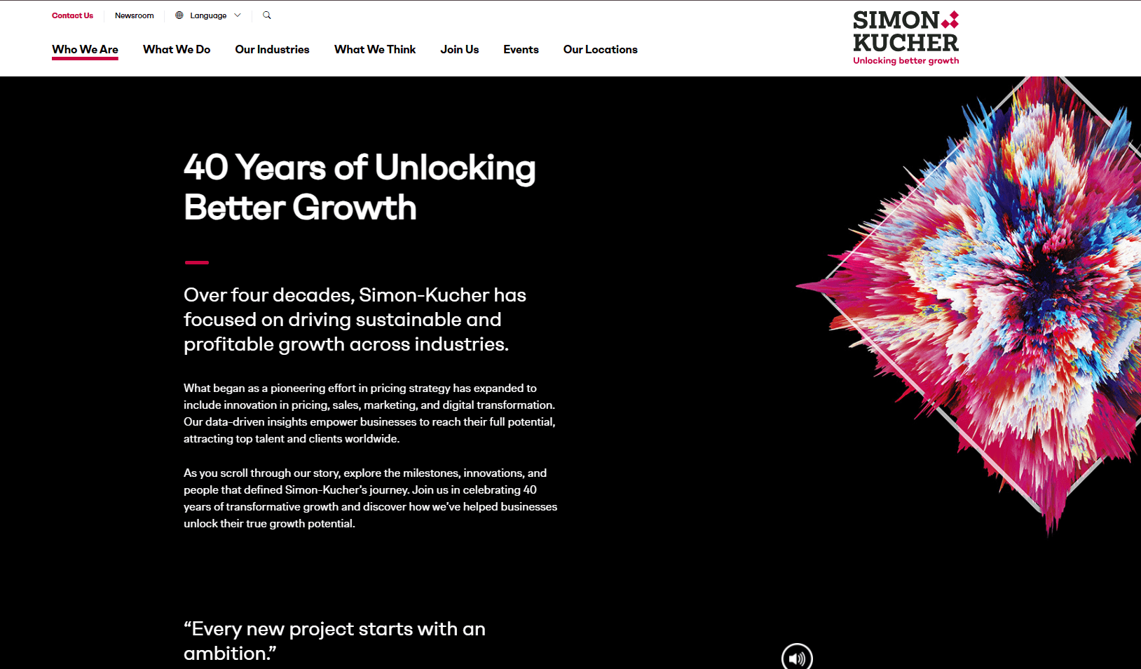 Simon Kucher: screenshot of the live site