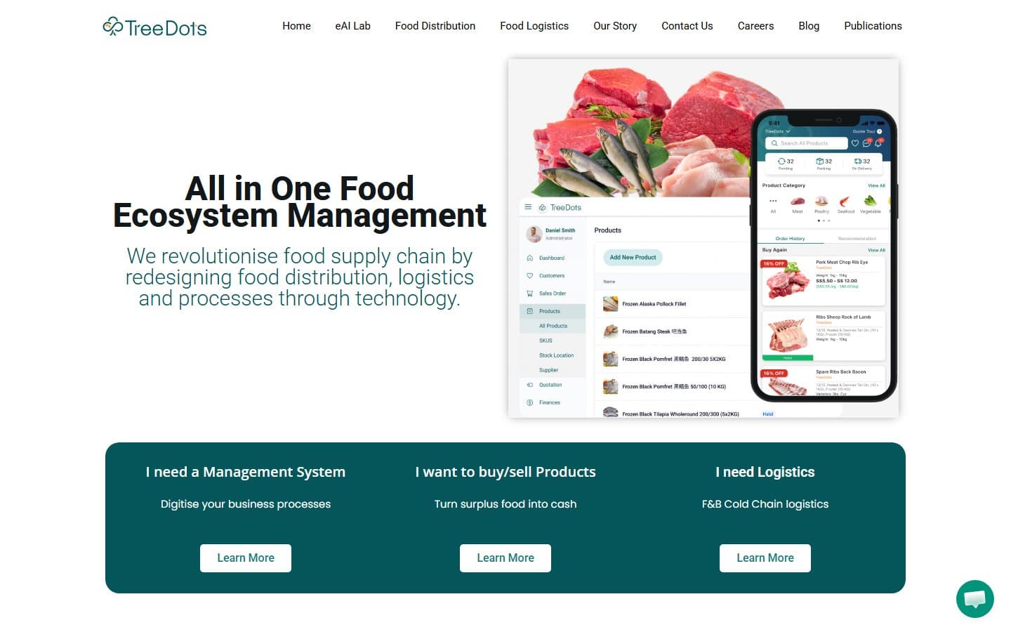 TreeDots: screenshot of the live site