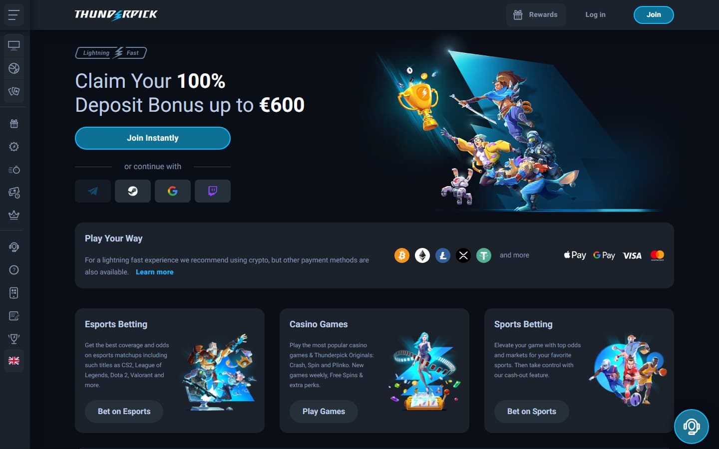 Thunderpick: the live site